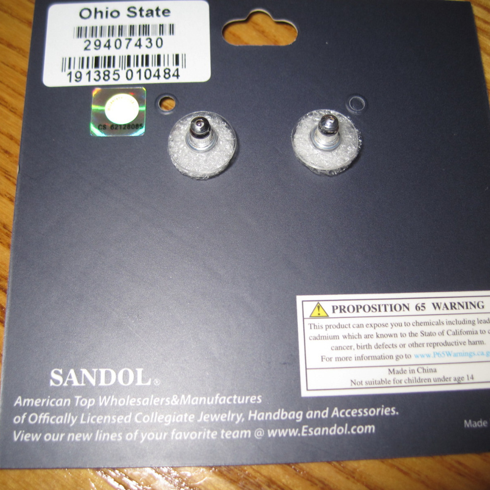 Ohio State University OSU Buckeyes Earrings NWT S - Picture 4 of 4